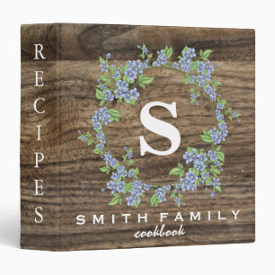 Personalized Family Monogram Bridal shower Recipe 3 Ring Binder