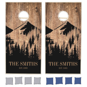 Personalized Family Monogram Cornhole Boards Wrap Set