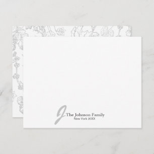 Personalized Family Monogram Name Elegant Script Note Card
