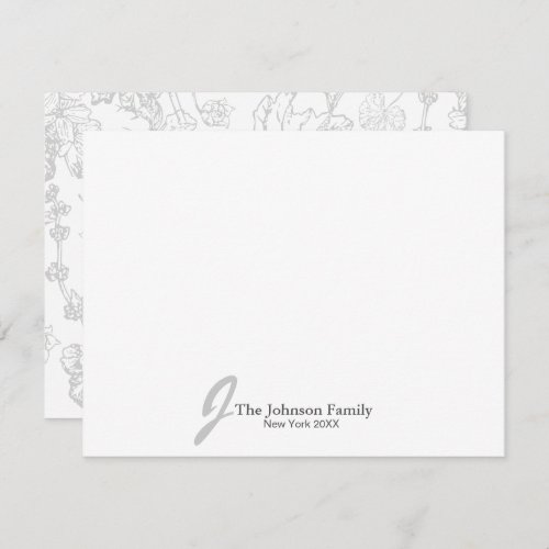 Personalized Family Monogram Name Elegant Script   Note Card