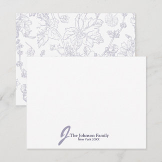 Personalized Family Monogram Name Elegant Script Note Card
