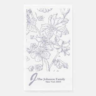 Personalized Family Monogram Name Elegant Script P Paper Guest Towels