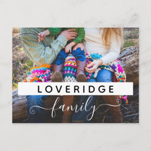 Personalized Family Monogram Surname Custom Photo Postcard