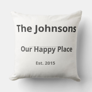 Personalized Family Mug – Custom Family Name & Yea Throw Pillow