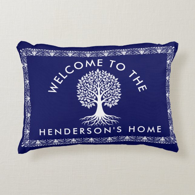 Personalized Family Name Accent Pillow (Front)