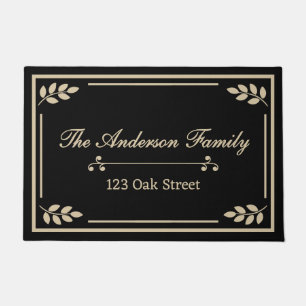 Personalized Family Name & Address Doormat • Black