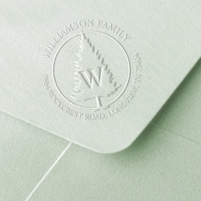 Personalized Family Name & Address Pine Tree Embosser Zazzle