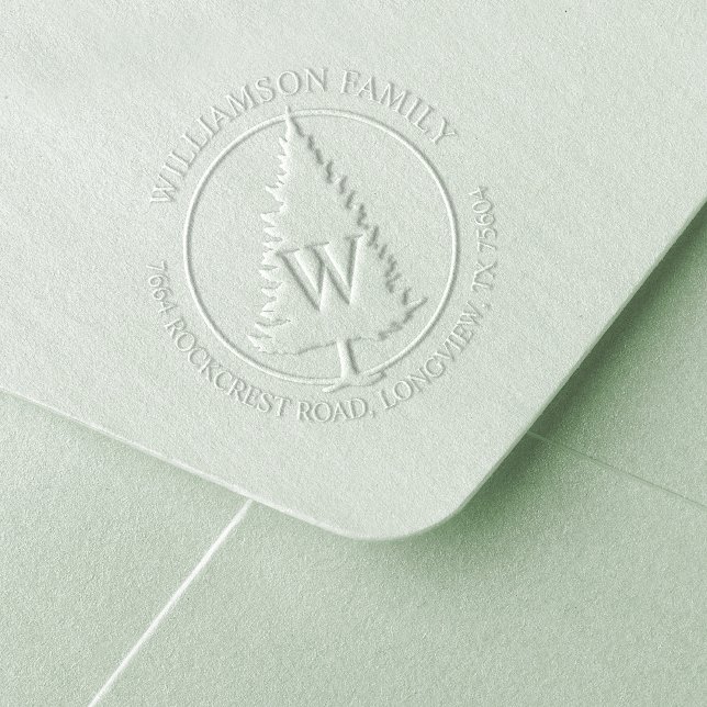 Personalized Family Name & Address Pine Tree Embosser (Creator Uploaded)