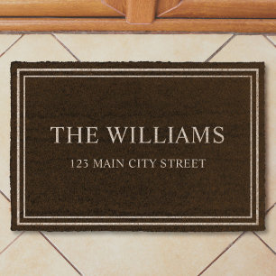 Personalized Family Name and Address Outdoor Fiber Doormat