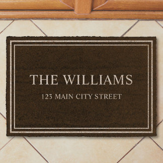 Personalized Family Name and Address Outdoor Fiber Doormat