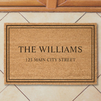 Personalized Family Name and Address Outdoor Fiber Doormat