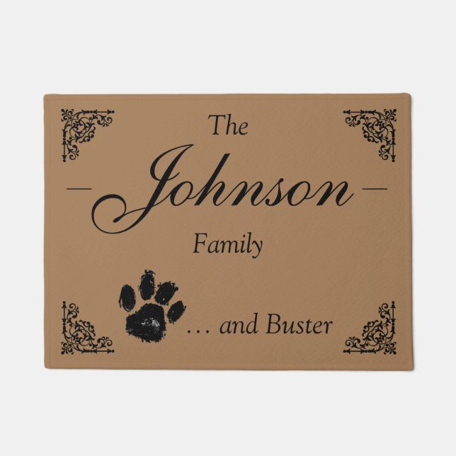 Personalized Family Name ... and Pet Doormat (Front)