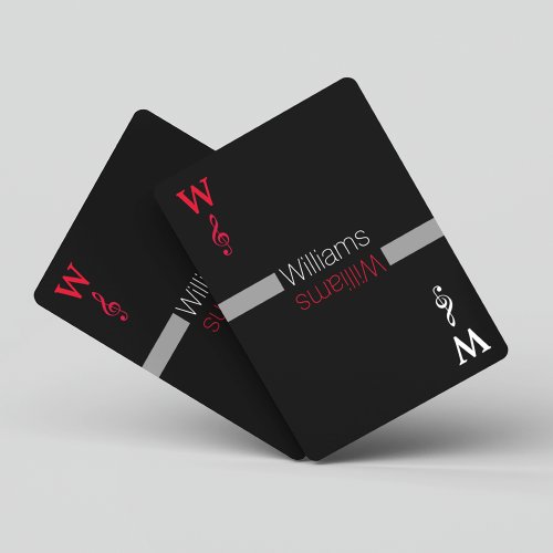 Personalized Family Name  Black Playing Cards