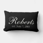 Personalized Family Name Black Toss Pillow at Zazzle