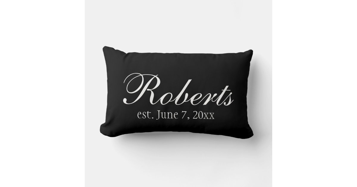 Personalized Family Name Black Toss Pillow Zazzle