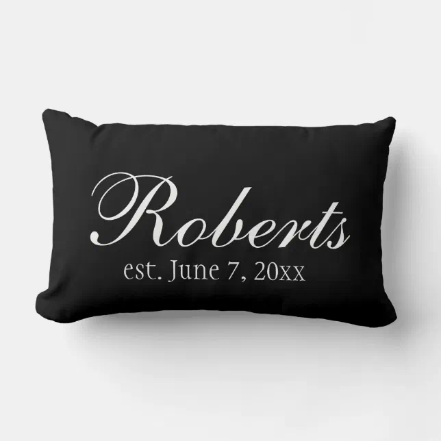Personalized Family Name Black Toss Pillow Zazzle