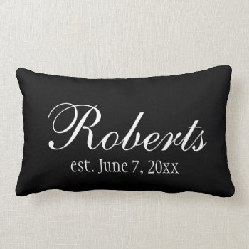 Personalized Family Name Black Toss Pillow by specialoccasions at Zazzle