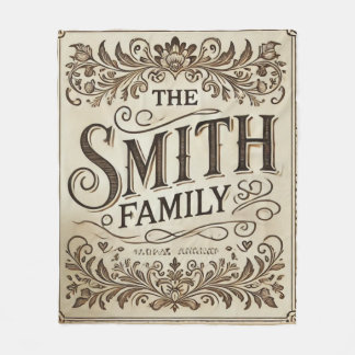 Personalized Family Name Blanket – Minimal Neutral