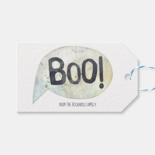 Personalized Family Name Boo Halloween Gift Tags