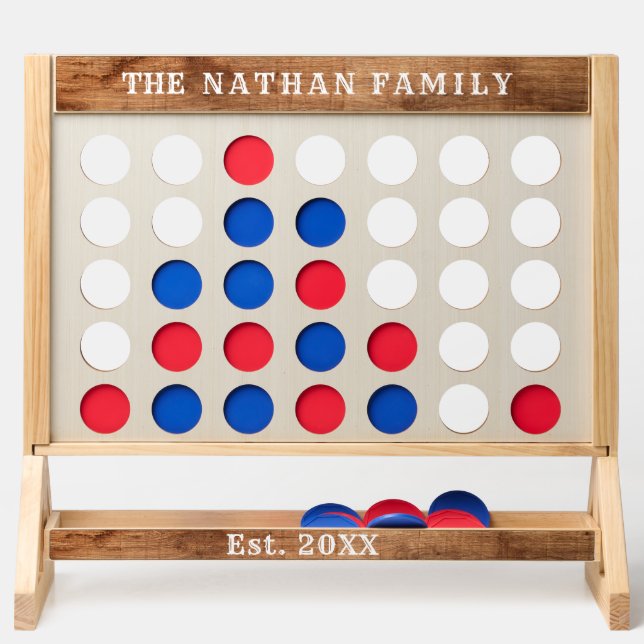 Personalized Family Name Brown Wood Fast Four (Front)