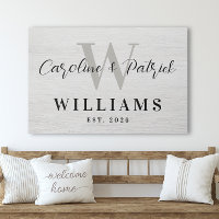 Personalized Family Name Canvas Wall Art Print