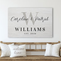 Personalized Family Name Canvas Wall Art Print