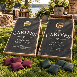 Personalized Family Name Chalkboard Cornhole Set