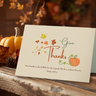 Personalized Family Name | Christian Thanksgiving Holiday Card