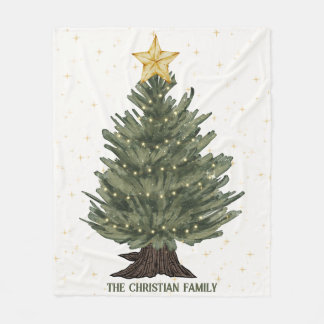 Personalized Family Name Christmas Blanket