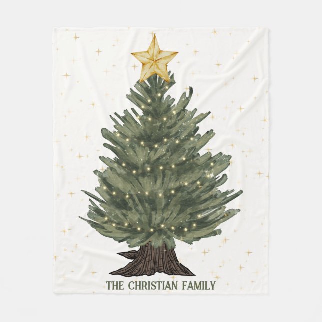 Personalized Family Name Christmas Blanket (Front)