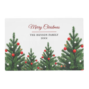 Personalized Family Name Christmas Tree Placemat