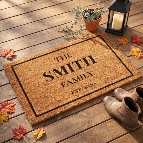 Personalized Family Name Coir Houwewarming Gift Fiber Doormat