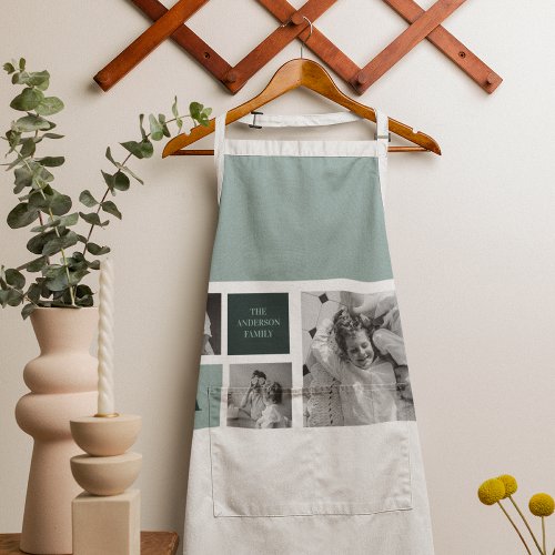 Personalized Family Name Collage Photo Gift Apron