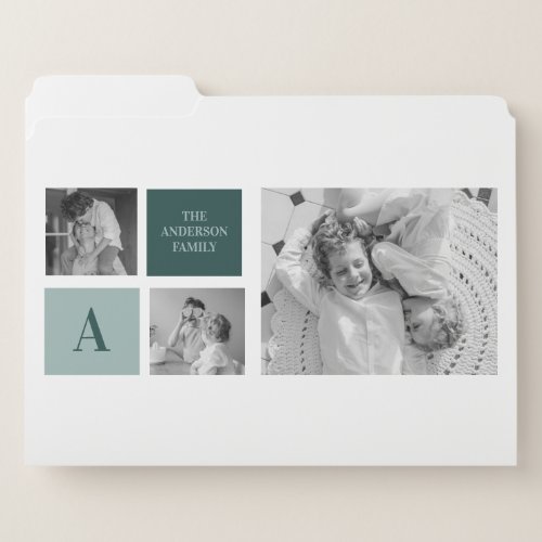 Personalized Family Name Collage Photo Gift File Folder