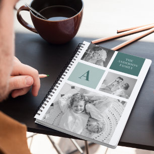 Personalized Family Name Collage Photo Gift Notebook