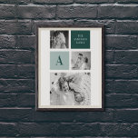 Personalized Family Name Collage Photo Gift Poster<br><div class="desc">Introducing our latest personalized family name gift: Trendy Collage Photo & Green Theme! This unique and stylish gift is designed to celebrate your family's special moments and add a touch of nature-inspired elegance to your home decor.</div>