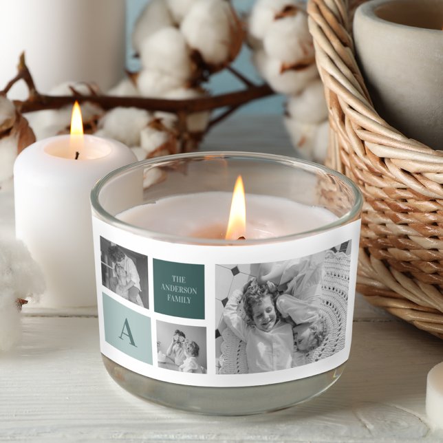 Personalized Family Name Collage Photo Gift Rectangular Sticker (Creator Uploaded)