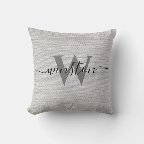 Personalized Family Name Custom Monogram Elegant Throw Pillow