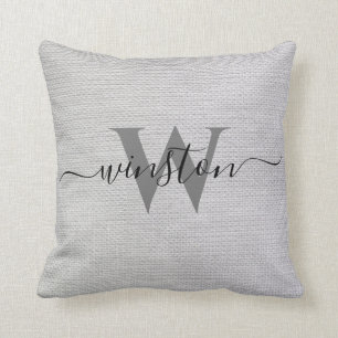 Personalized Family Name Custom Monogram Elegant Throw Pillow