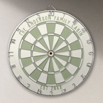 Personalized Family Name Custom Sage Game Room  Dart Board