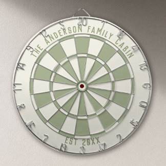 Personalized Family Name Custom Sage Game Room  Dart Board