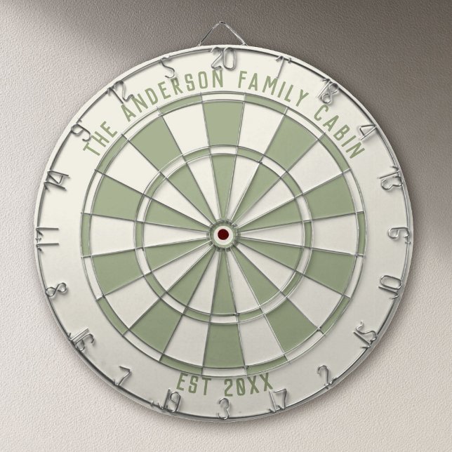 Personalized Family Name Custom Sage Game Room  Dart Board (Creator Uploaded)