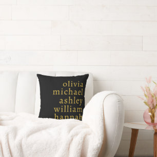 Personalized Family Name Customize with Kids Names Throw Pillow