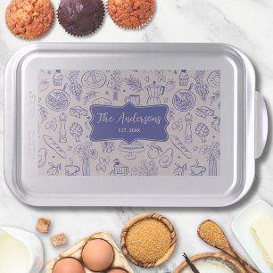 Personalized Family Name Cute Hand Drawn Food Cake Pan