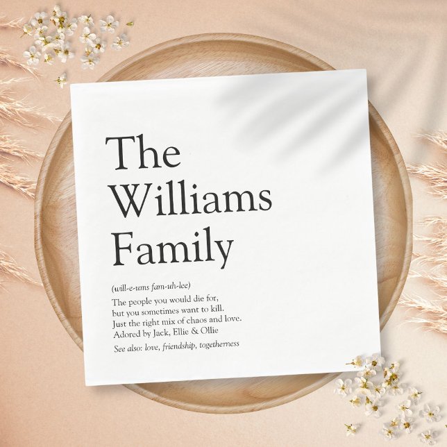 Personalized Family Name Definition Napkins (Personalized Family Name Definition Napkins)