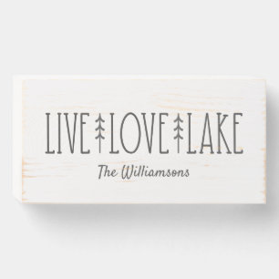 Personalized Family Name Farmhouse Lake House Wooden Box Sign