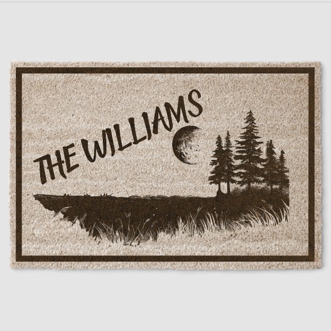 Personalized Family Name  Fiber Doormat (Front)