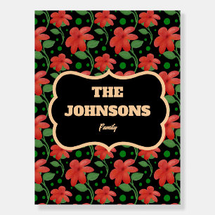 Personalized family name floral foam board