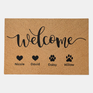 Personalized Family Name Funny Dog Welcome Doormat