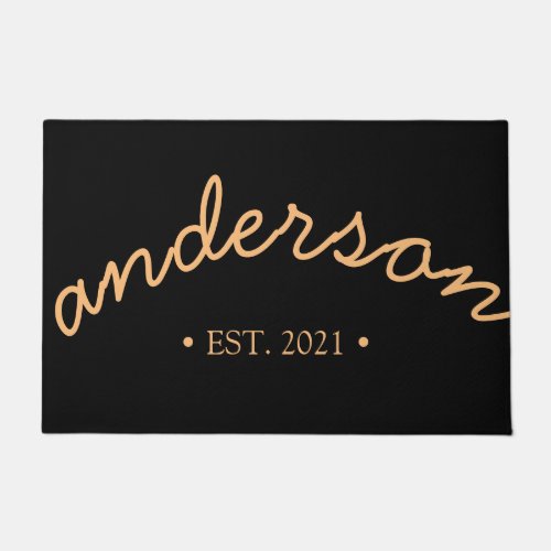 Personalized Family Name Hand Scripted Doormat